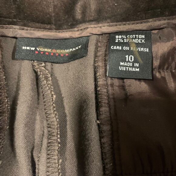 New Yorkk and Company Womens Brown Velvet Pants 10 Holiday Party Boho Whimsygoth - Picture 3 of 6